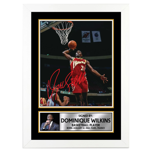 Dominique Wilkins Basketball Player printed autograph poster print