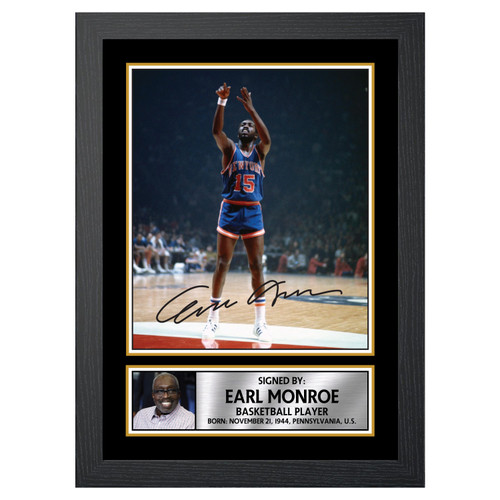 Earl Monroe 2 Basketball Player printed autograph poster print