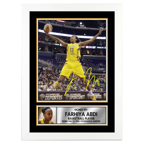 Farhiya Abdi Basketball Player printed autograph poster print