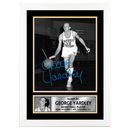 George Yardley Basketball Player printed autograph poster print