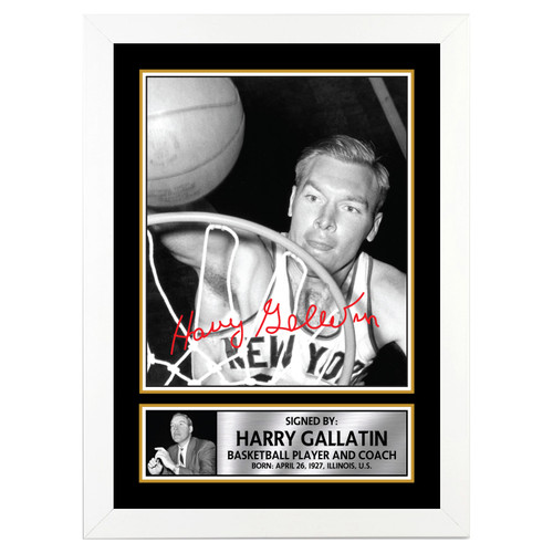 Harry Gallatin Basketball Player printed autograph poster print