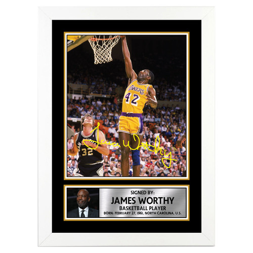 James Worthy Basketball Player printed autograph poster print