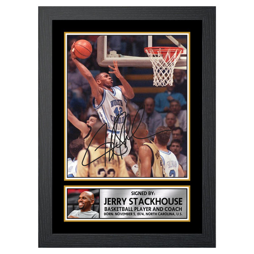 Jerry Stackhouse 2 Basketball Player printed autograph poster print