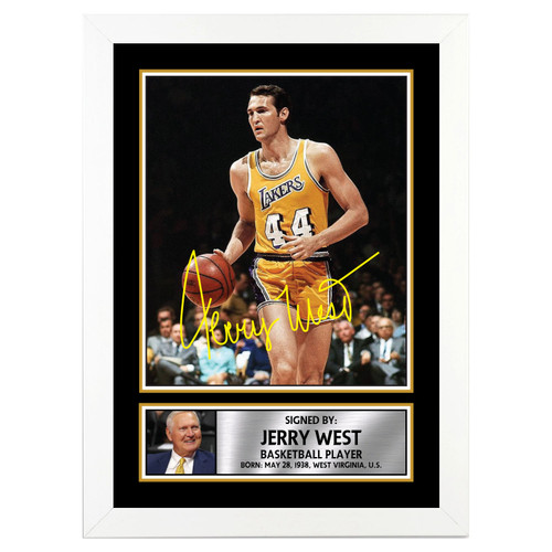 Jerry West Basketball Player printed autograph poster print