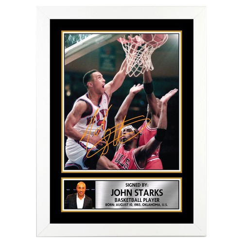 John Starks Basketball Player printed autograph poster print