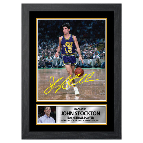 John Stockton 2 Basketball Player printed autograph poster print