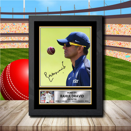 Rahul Dravid printed autograph poster print