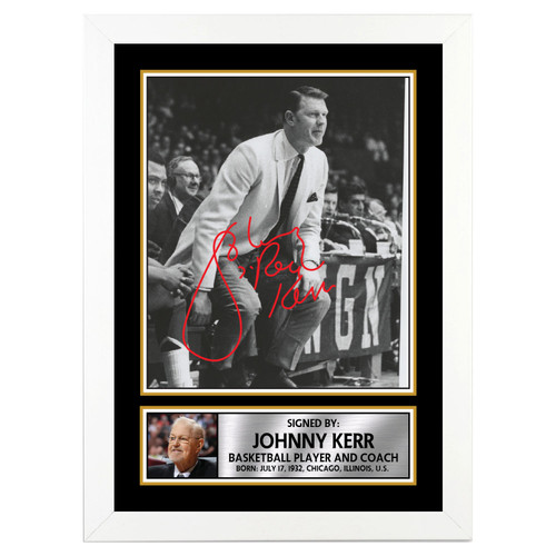 Johnny Kerr Basketball Player printed autograph poster print