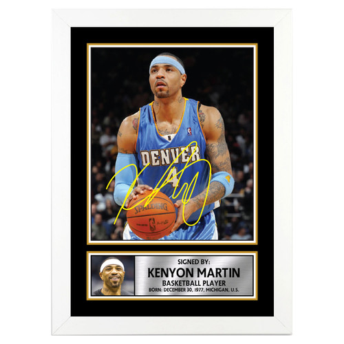 Kenyon Martin Basketball Player printed autograph poster print
