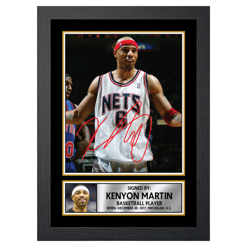 Kenyon Martin 2 Basketball Player printed autograph poster print