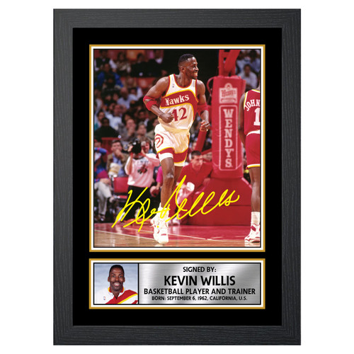 Kevin Willis 2 Basketball Player printed autograph poster print