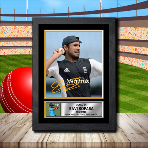 Ravi Bopara Action Shot Edition printed autograph poster print