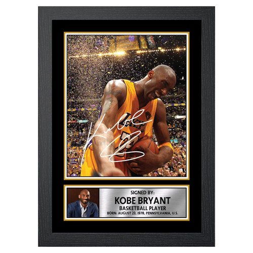 Kobe Bryant 2 Basketball Player printed autograph poster print