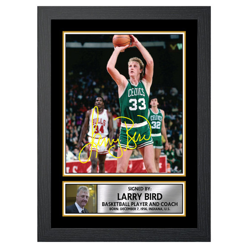 Larry Bird Basketball Player printed autograph poster print