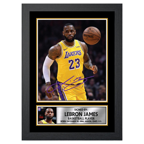 Lebron James Basketball Player printed autograph poster print