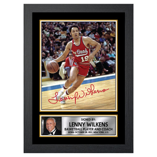 Lenny Wilkens Basketball Player printed autograph poster print