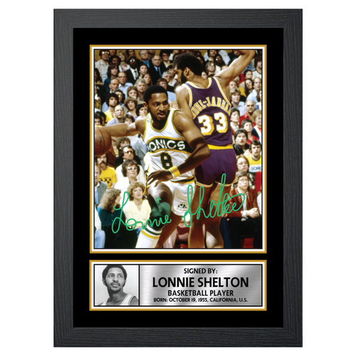 Lonnie Shelton Basketball Player printed autograph poster print