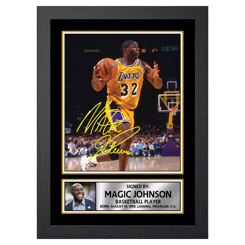 Magic Johnson Basketball Player printed autograph poster print