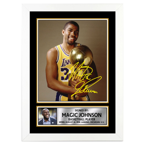Magic Johnson Basketball Player printed autograph poster print