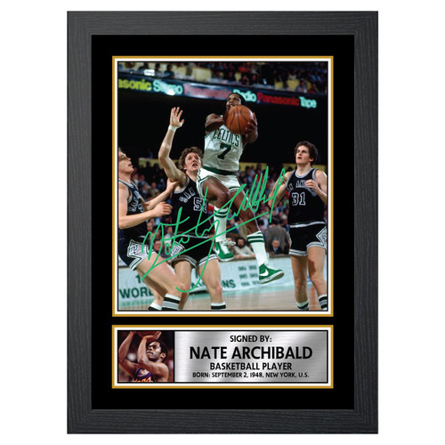 Nate Archibald Basketball Player printed autograph poster print