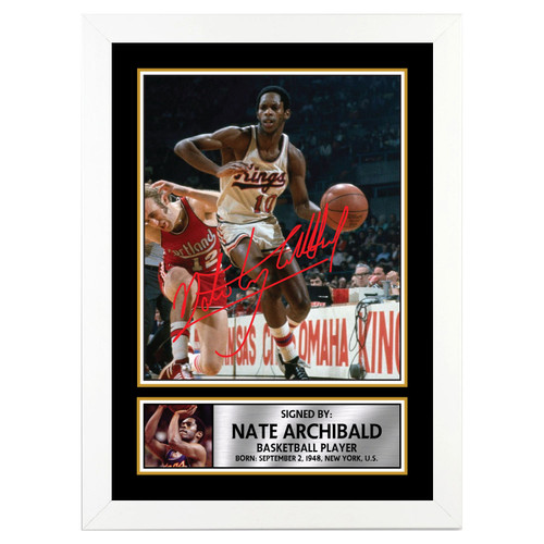 Nate Archibald Basketball Player printed autograph poster print