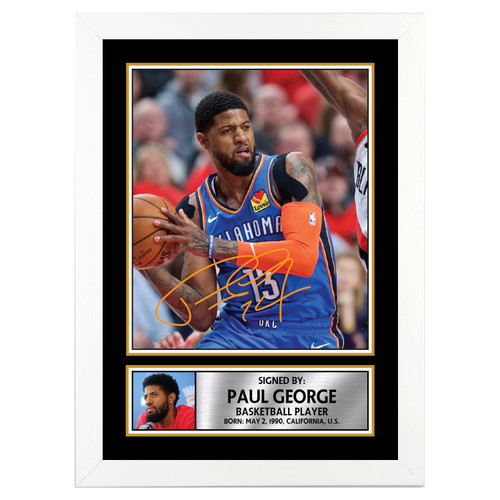 Paul George Basketball Player printed autograph poster print