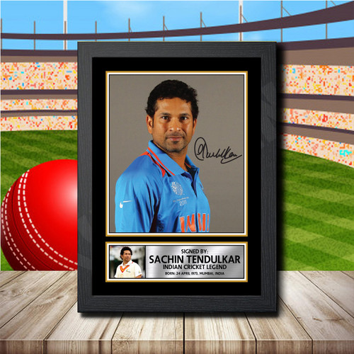 Sachin Tendulkar printed autograph poster print
