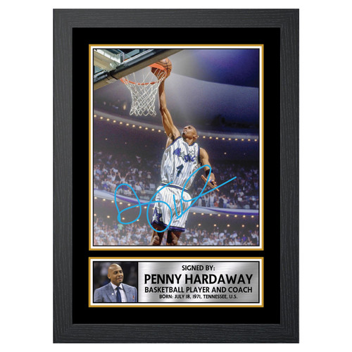 Penny Hardaway Basketball Player printed autograph poster print