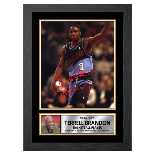 Terrell Brandon Basketball Player printed autograph poster print