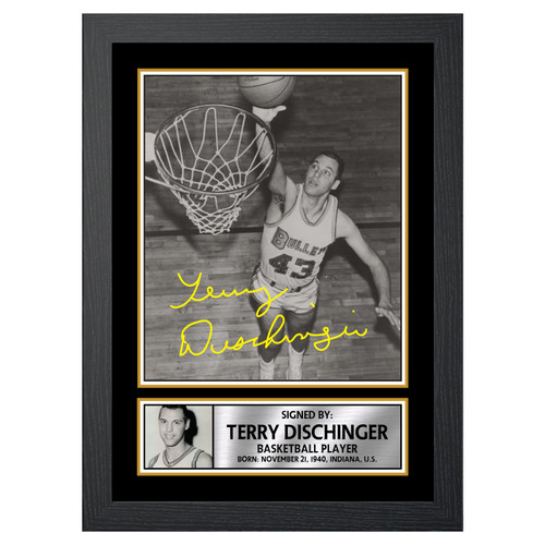 Terry Dischinger Basketball Player printed autograph poster print