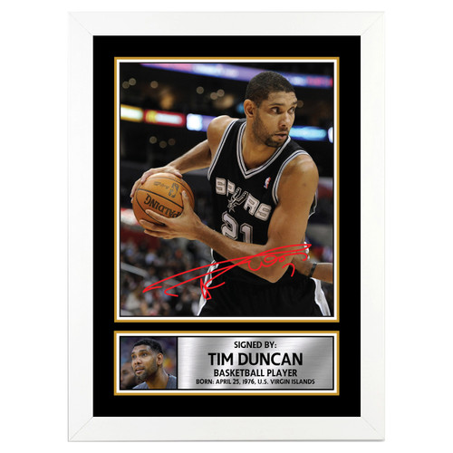 Tim Duncan Basketball Player printed autograph poster print