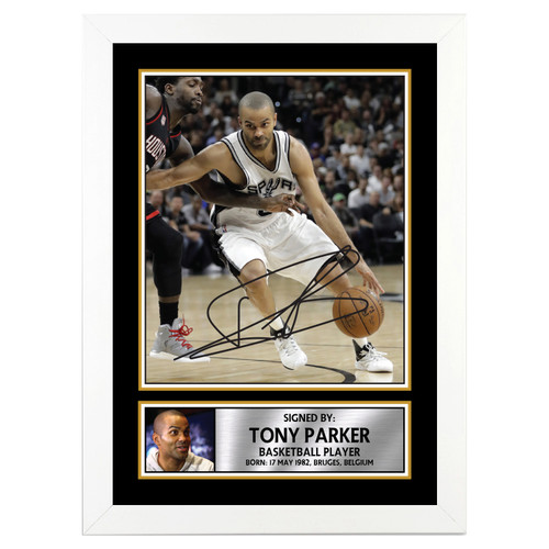 Tony Parker Basketball Player printed autograph poster print - view 2