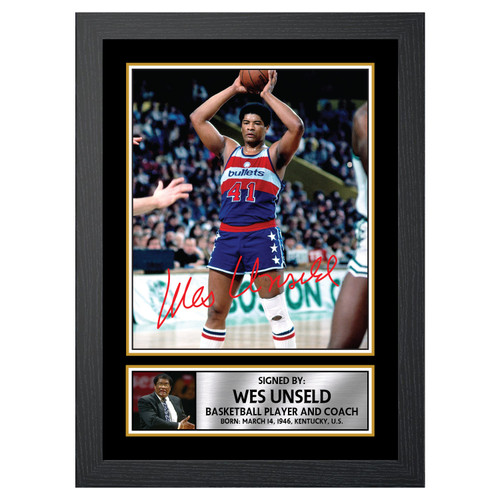 Wes Unseld Basketball Player printed autograph poster print