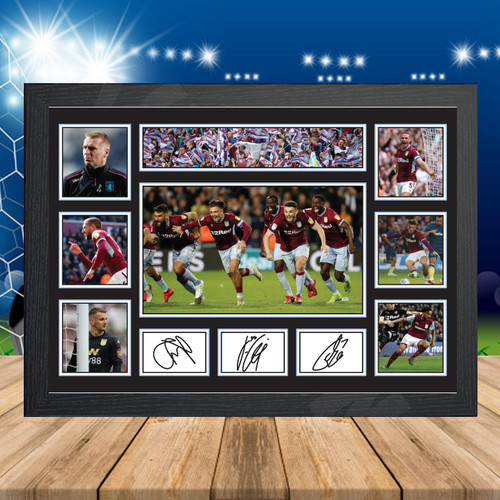 Aston Villa Team Player printed autograph poster print