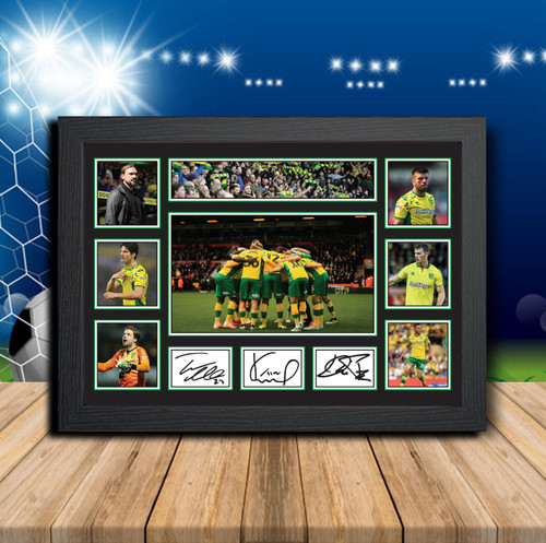Norwich Players Krul Pukki farke Team Player printed autograph poster print