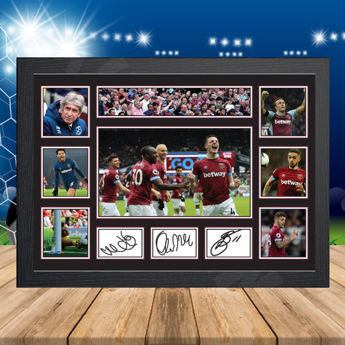 West Ham SNODGRASS PELAGRINI NOBLE Team Player printed autograph poster print