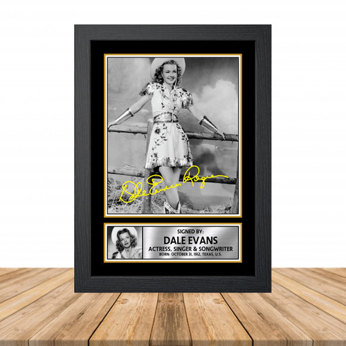 Dale Evans Television printed autograph poster print