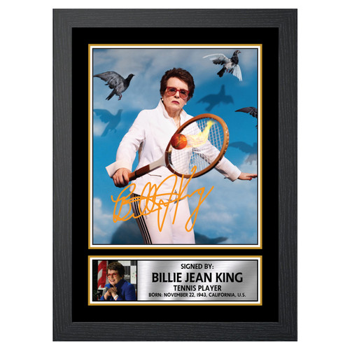 Billie Jean King Tennis Player printed autograph poster print