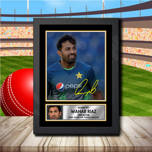 Wahab Riaz printed autograph poster print