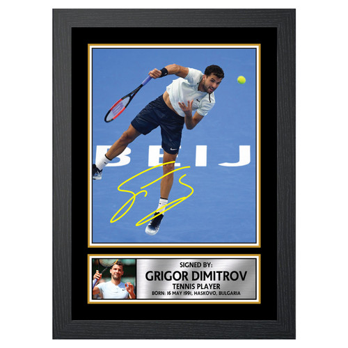Grigor Dimitrov Tennis Player printed autograph poster print