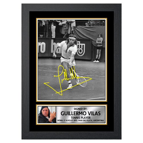 Guillermo Vilas Tennis Player printed autograph poster print