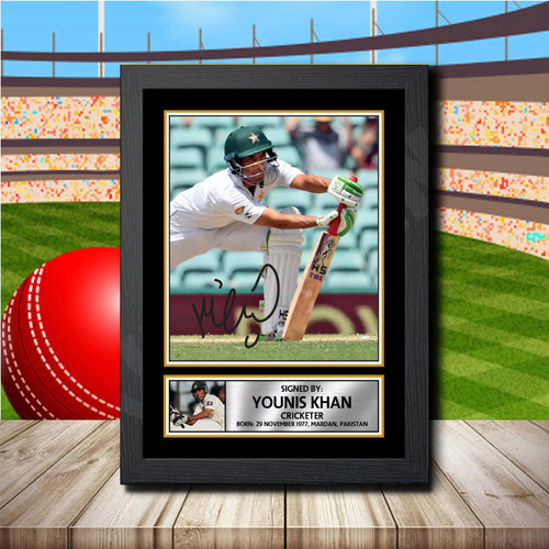 Younus Khan printed autograph poster print