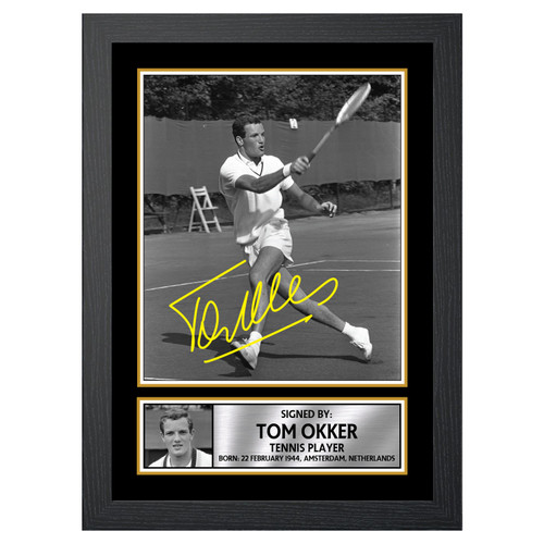 Tom Okker Tennis Player printed autograph poster print - view 2