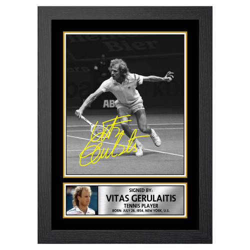 Vitas Gerulaitis Tennis Player printed autograph poster print
