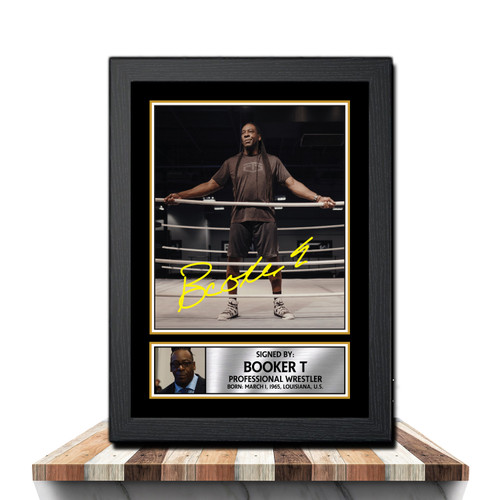 Booker T Wrestling printed autograph poster print