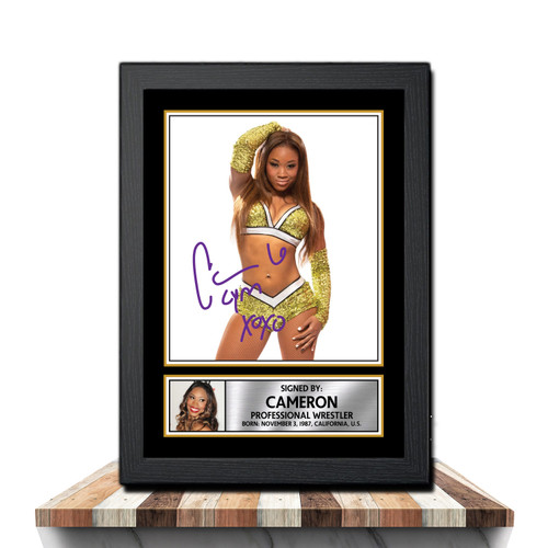 Cameron Wrestling printed autograph poster print