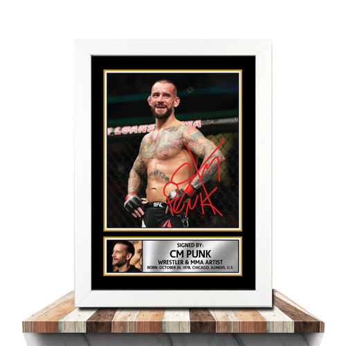 CM Punk Wrestling printed autograph poster print