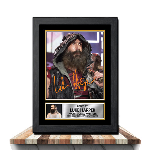 Luke Harper Wrestling printed autograph poster print