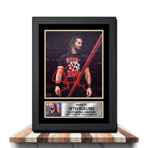 Seth Rollins Wrestling printed autograph poster print