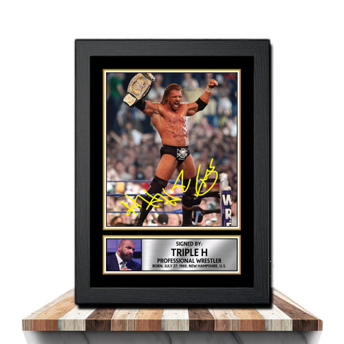 Triple H Wrestling printed autograph poster print